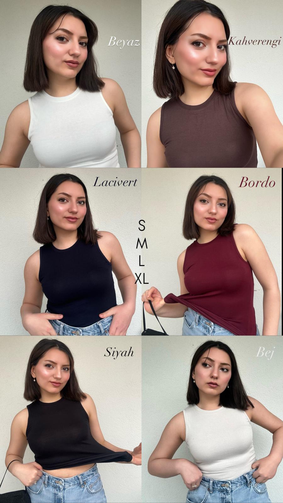 Soft Beyaz Bisiklet Yaka Sıfır Kol Pamuklu Body